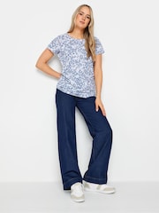 Long Tall Sally Blue/White Tall Animal Print 100% Cotton T-Shirts 2 Pack - Image 3 of 5