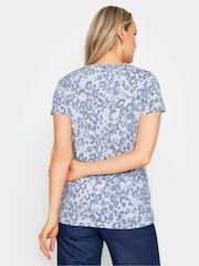 Long Tall Sally Blue/White Tall Animal Print 100% Cotton T-Shirts 2 Pack - Image 5 of 5