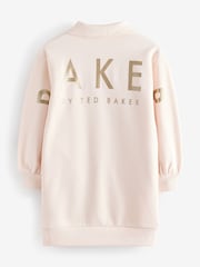 Baker by Ted Baker Cream Zip Neck 100% Cotton Sweat Dress - Image 10 of 14