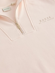 Baker by Ted Baker Cream Zip Neck 100% Cotton Sweat Dress - Image 11 of 14