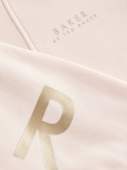 Baker by Ted Baker Cream Zip Neck 100% Cotton Sweat Dress - Image 13 of 14