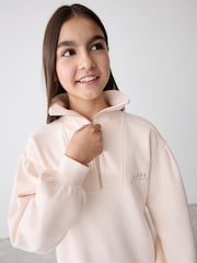 Baker by Ted Baker Cream Zip Neck 100% Cotton Sweat Dress - Image 5 of 14