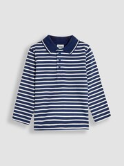 JoJo Maman Bébé Navy Ecru Stripe 2-Pack Polo Shirts - Image 2 of 7