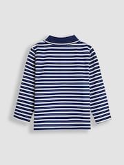 JoJo Maman Bébé Navy Ecru Stripe 2-Pack Polo Shirts - Image 3 of 7