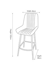 Pacific Vintage Brown Leather and Iron Retro Bar Stool - Image 6 of 6