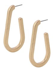 AllSaints Gold Tone Stone Carabiner Hoop Earrings - Image 1 of 5