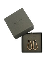 AllSaints Gold Tone Stone Carabiner Hoop Earrings - Image 3 of 5
