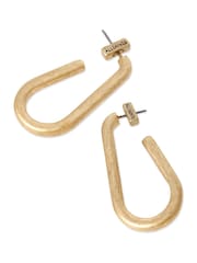 AllSaints Gold Tone Stone Carabiner Hoop Earrings - Image 5 of 5