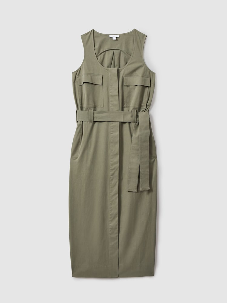 Reiss Sage Elin Utility Belted Midi Dress - Image 2 of 6
