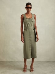 Reiss Sage Elin Utility Belted Midi Dress - Image 3 of 6
