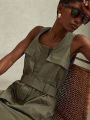 Reiss Sage Elin Utility Belted Midi Dress - Image 4 of 6