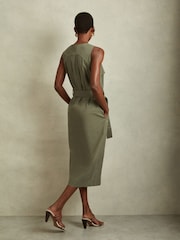 Reiss Sage Elin Utility Belted Midi Dress - Image 5 of 6