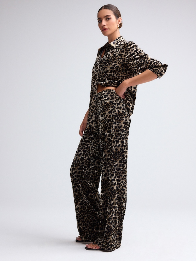 Leopard Velvet Touch Animal Print Party Shirt - Image 2 of 7
