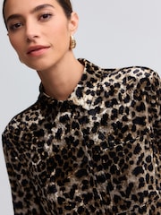Leopard Velvet Touch Animal Print Party Shirt - Image 5 of 7