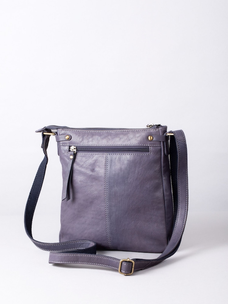 Lakeland Leather Blue Harstone Large Cross Body Bag - Image 3 of 6