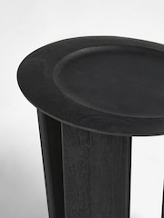 French Connection Black Mango Wood Ovate Side Table - Image 5 of 5