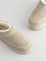 بني منك - حذاء جلد سهل اللبس مبطن بفرو صناعي مريح ودافئ من ®Forever Comfort - صورة 5 من 6
