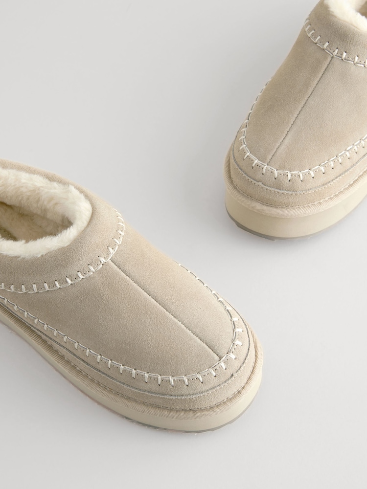 Mink Brown Forever Comfort® Leather Cosy Borg Lined Slip-On Shoes - Image 5 of 6