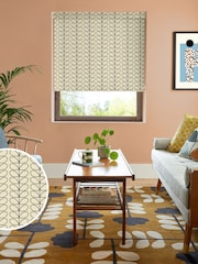 Orla Kiely Black Linear Stem Made to Measure Roller Blinds - Image 1 of 6