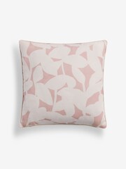 Jasper Conran London Floral Leaf Pink Floral Leaf 100% Cotton Cushion - Image 3 of 3