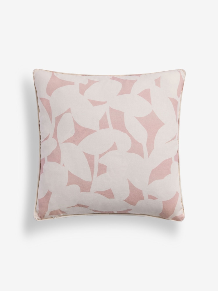 Jasper Conran London Floral Leaf Pink Floral Leaf 100% Cotton Cushion - Image 3 of 3