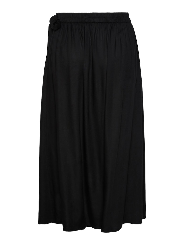 PIECES Black Wrap Midi Skirt - Image 5 of 5 PIECES Black Wrap Midi Skirt - Image 5 of 5