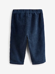 Navy Textured Corduroy 100% Cotton Pull On Trousers (3mths-7yrs) - Image 5 of 7
