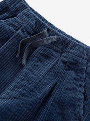 Navy Textured Corduroy 100% Cotton Pull On Trousers (3mths-7yrs) - Image 6 of 7