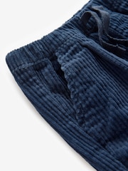 Navy Textured Corduroy 100% Cotton Pull On Trousers (3mths-7yrs) - Image 7 of 7