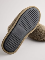 Green Fleece Mule Slippers - Image 5 of 5