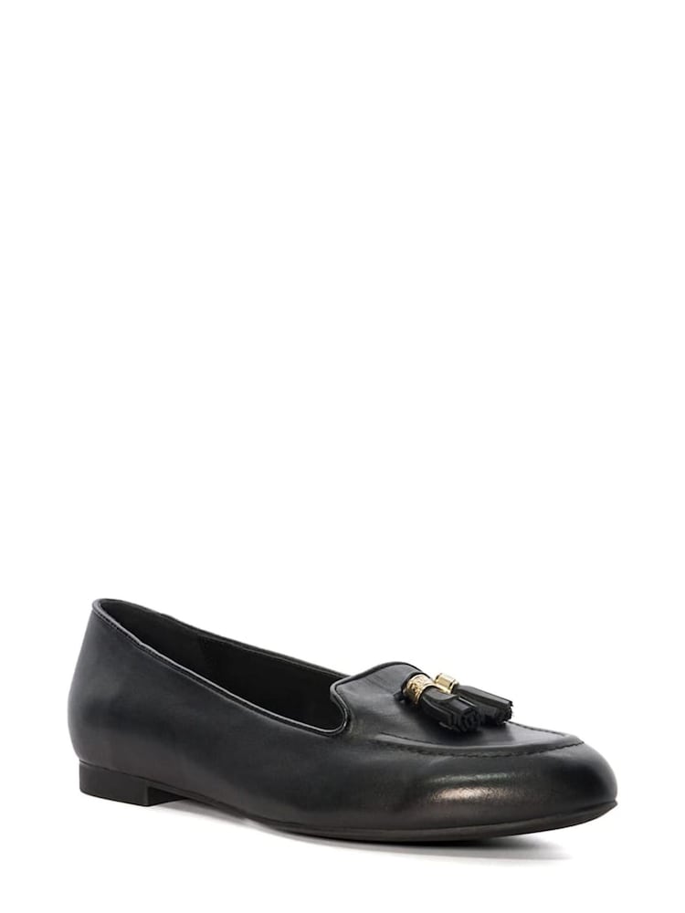 Dune London Black Gallerie Almond Toe Tassel Loafers - Image 2 of 4