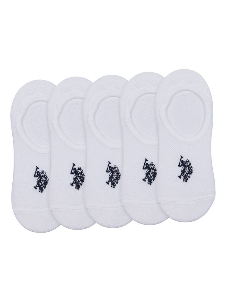 U.S. Polo Assn. White Invisible Trainer Socks 5 Pack - Image 1 of 3 U.S. Polo Assn. White Invisible Trainer Socks 5 Pack - Image 1 of 3