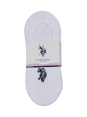 أبيض - من U.S. Polo Assn. حزمة من 5 جوارب رياضية غير ظاهرة - صورة 2 من 3