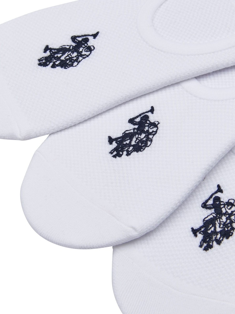 أبيض - من U.S. Polo Assn. حزمة من 5 جوارب رياضية غير ظاهرة - صورة 3 من 3