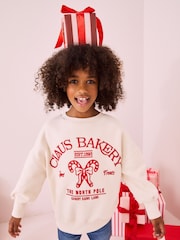 Ecru/ Red Christmas Sweatshirt (3-16yrs) - Image 2 of 8