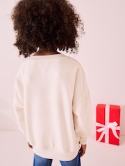 Ecru/ Red Christmas Sweatshirt (3-16yrs) - Image 3 of 8