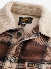 Brown Check Borg Lined Shacket - Image 10 of 12