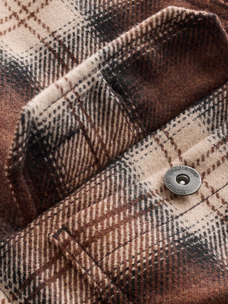 Brown Check Borg Lined Shacket - Image 12 of 12