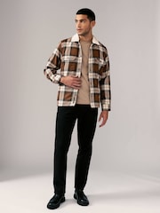Brown Check Borg Lined Shacket - Image 2 of 12