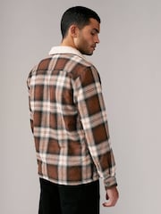 Brown Check Borg Lined Shacket - Image 3 of 12