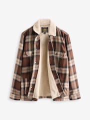 Brown Check Borg Lined Shacket - Image 6 of 12