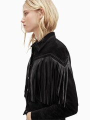 AllSaints Black Cleo Western Jacket - Image 6 of 7