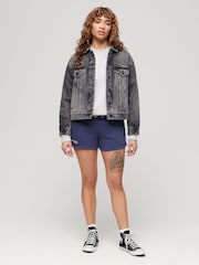Superdry Blue 100% Cotton Essential Logo Shorts - Image 2 of 7
