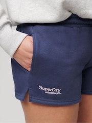 Superdry Blue 100% Cotton Essential Logo Shorts - Image 4 of 7