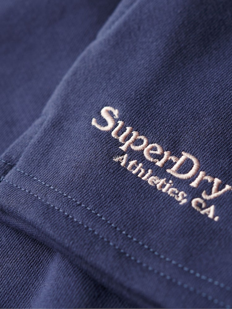 Superdry Blue 100% Cotton Essential Logo Shorts - Image 7 of 7