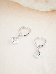 Sterling Silver Star Charm Hoop Earrings - Image 3 of 5