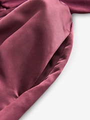 Berry Red Satin And Jersey Racer Occasion Midi Dress - Image 7 of 7