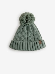 Sage Green Cable Knit Hat, Glove & Scarf Set (3-16yrs) - Image 2 of 5