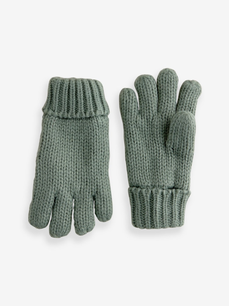Sage Green Cable Knit Hat, Glove & Scarf Set (3-16yrs) - Image 3 of 5