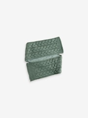 Sage Green Cable Knit Hat, Glove & Scarf Set (3-16yrs) - Image 4 of 5